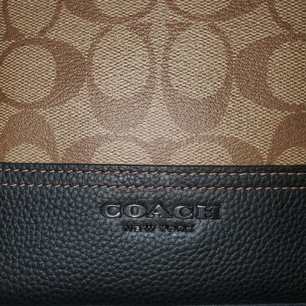 NWT COACH Signature Hudson Backpack in Colorblock Canvas Khaki/ Terracotta - Picture 2 of 14